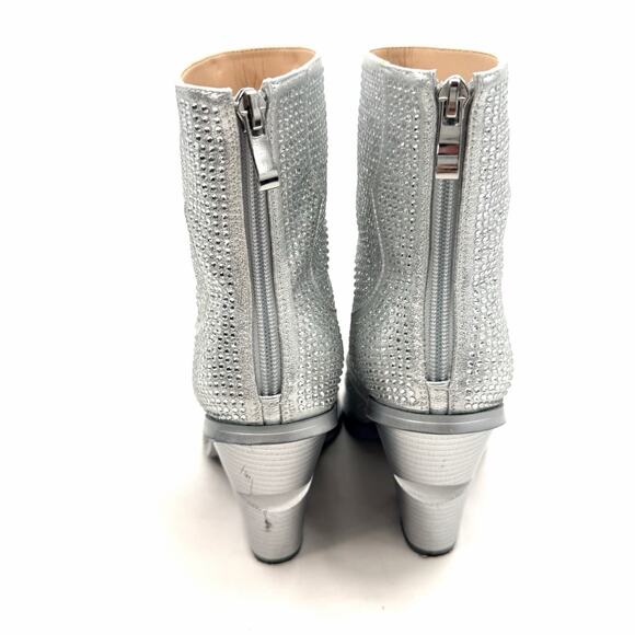 Azalea Wang Soulard Silver Rhinestone Bling Cowgirl Western Boots Womens 8.5 - Picture 5 of 12